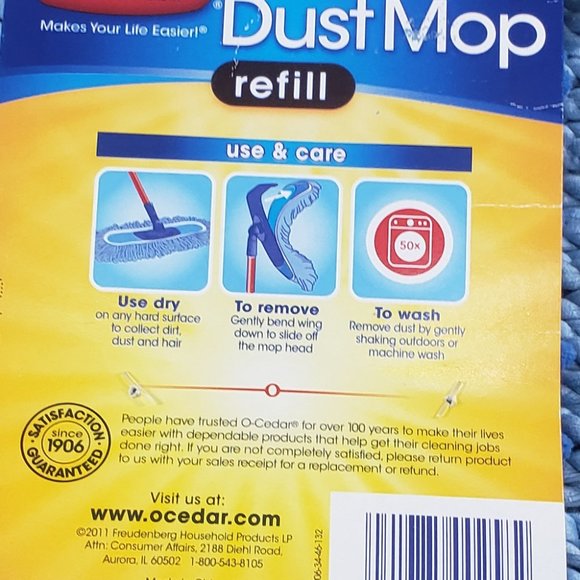 Lot Of 2---O-Cedar Refills for Dual-Action Dust Mop - Dis. NEW (MADE IN USA) - Picture 4 of 4